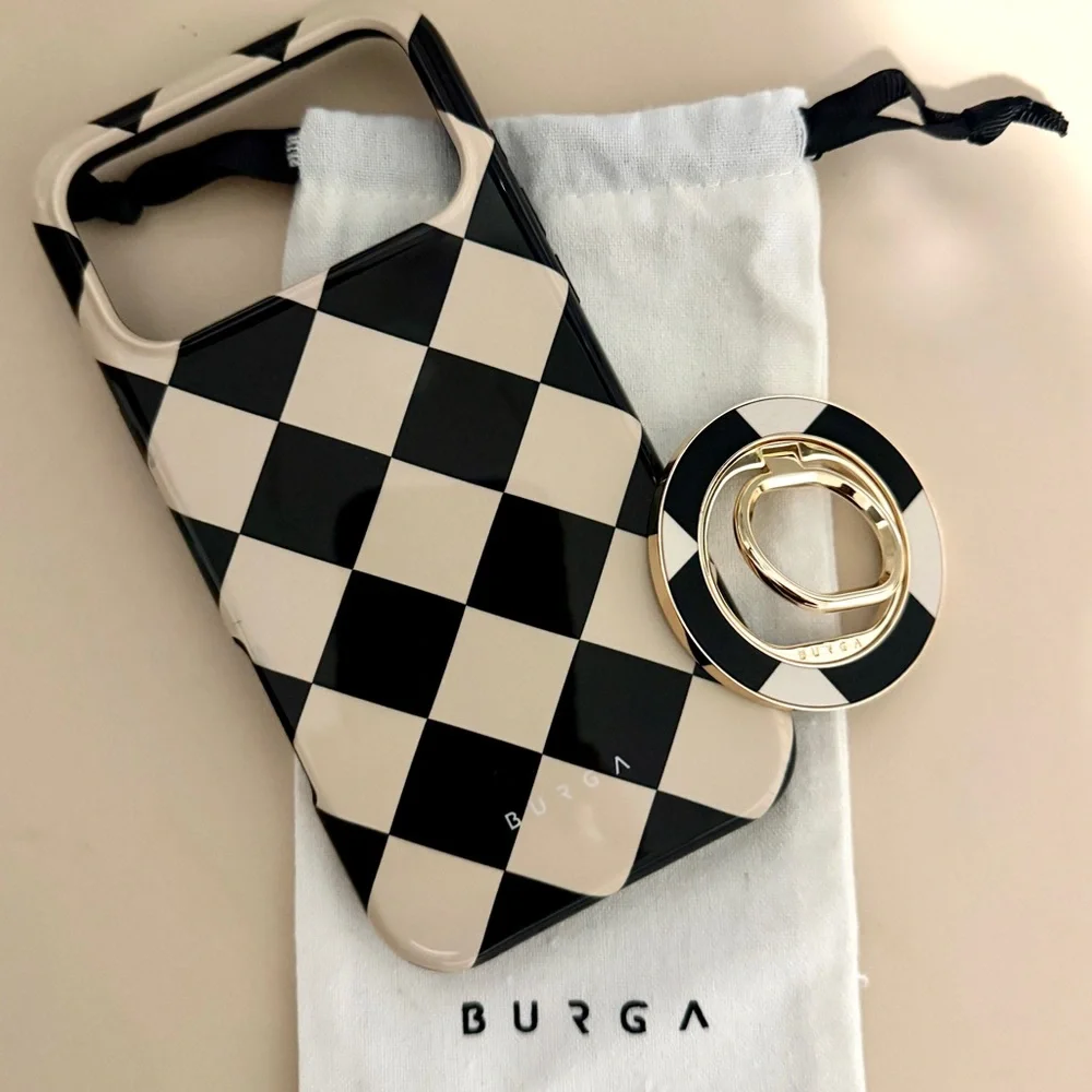 BURGA Proper Uniform Checkerboard iPhone Pro Max Case with Matching Ring Holder